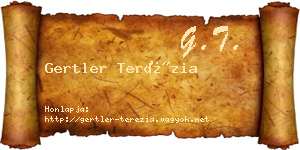 Gertler Terézia névjegykártya